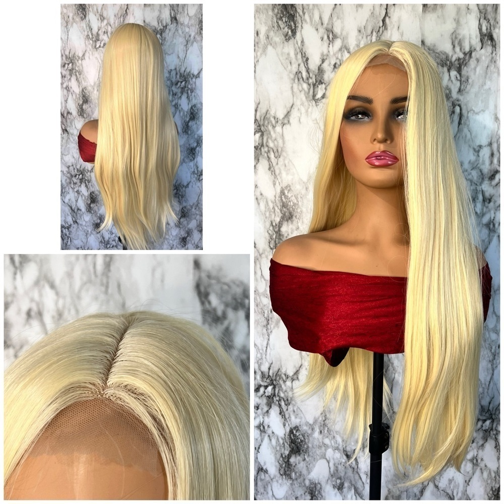 Closure front Mesh 32 Inch Light Blonde Long Wig